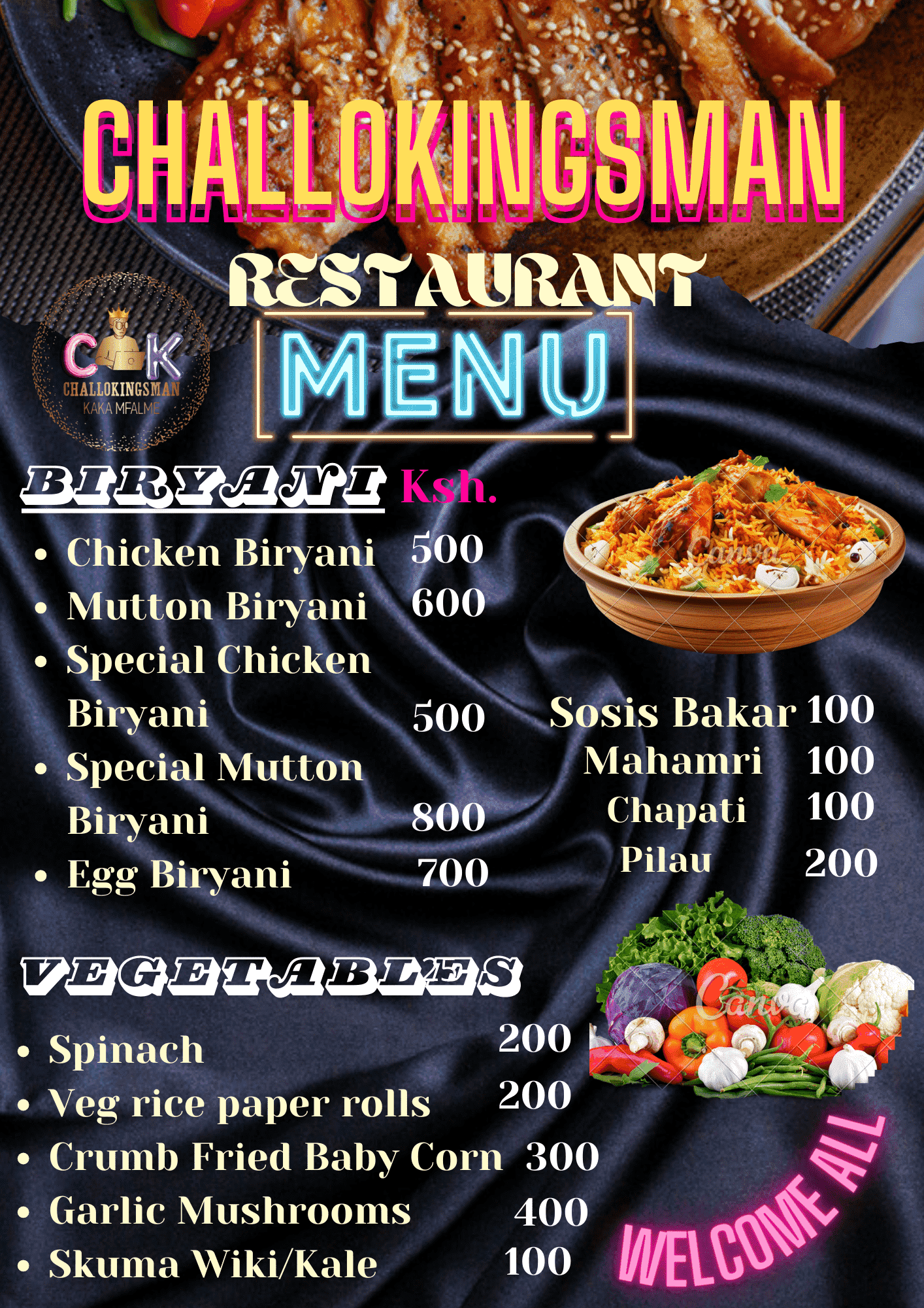 Hotel Menu Design
